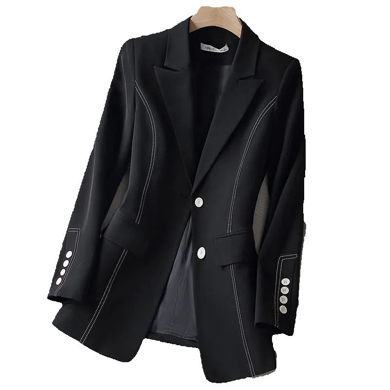 Women Formal Wear With Black Blazer - سترة رسمية جديدة للنساء بأكمام طويلة