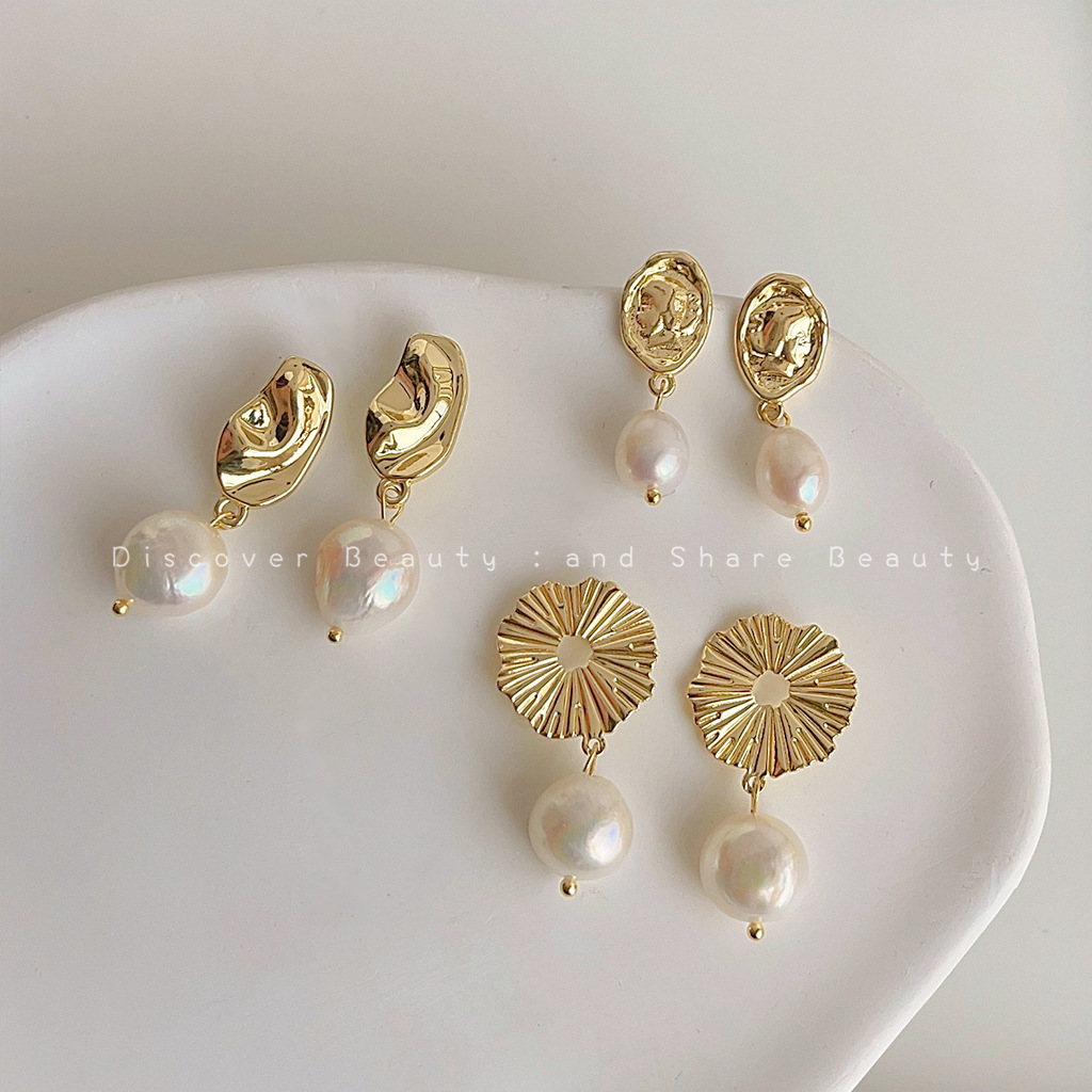 Pearl Earring Stud - إكسسوارات DIY، أقراط من اللؤلؤ الطبيعي