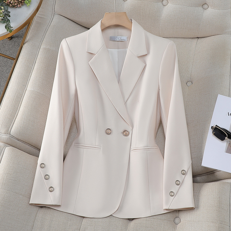 Women Formal Wear With Black Blazer - سترة نسائية مزدوجة الصدر بلون واحد