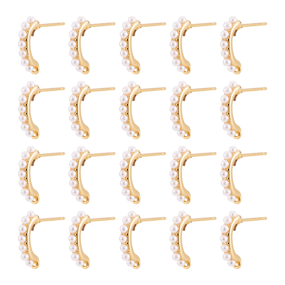 Pearl Earring Stud - 30 قطعة من قطع الأقراط النحاسية