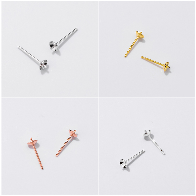 S925 فضة أقراط قاعدة الإعداد م - مراجعة Pearl Earring Stud وسعره