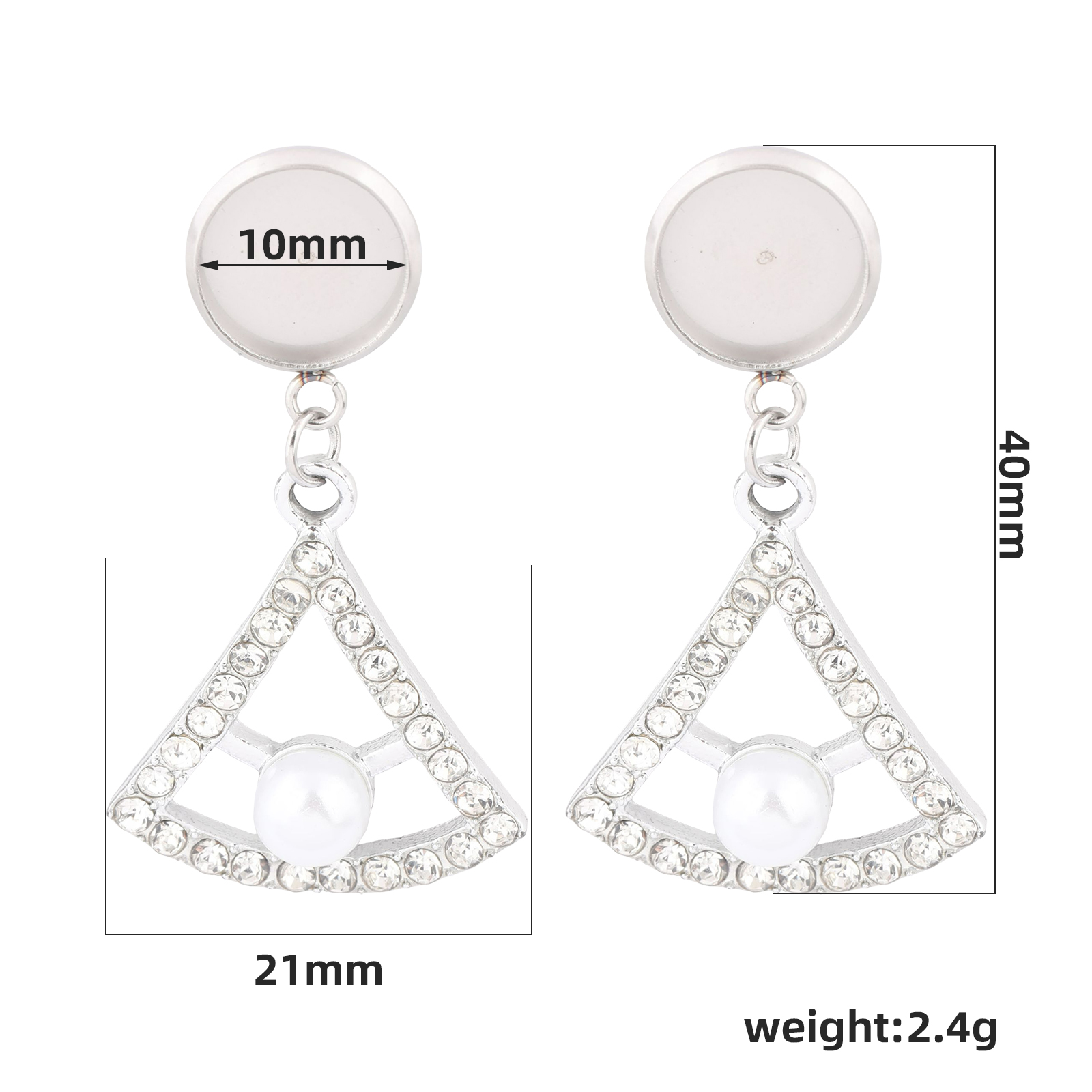 10 قطع من قواعد الأقراط الفولا - مراجعة Pearl Earring Stud وسعره