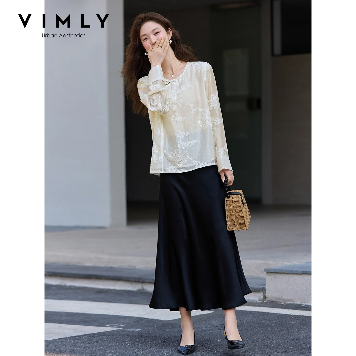 بلوزة شيفون مطرزة صينية جديدة  - مراجعة Women'S Formal Wear Blouse وسعره