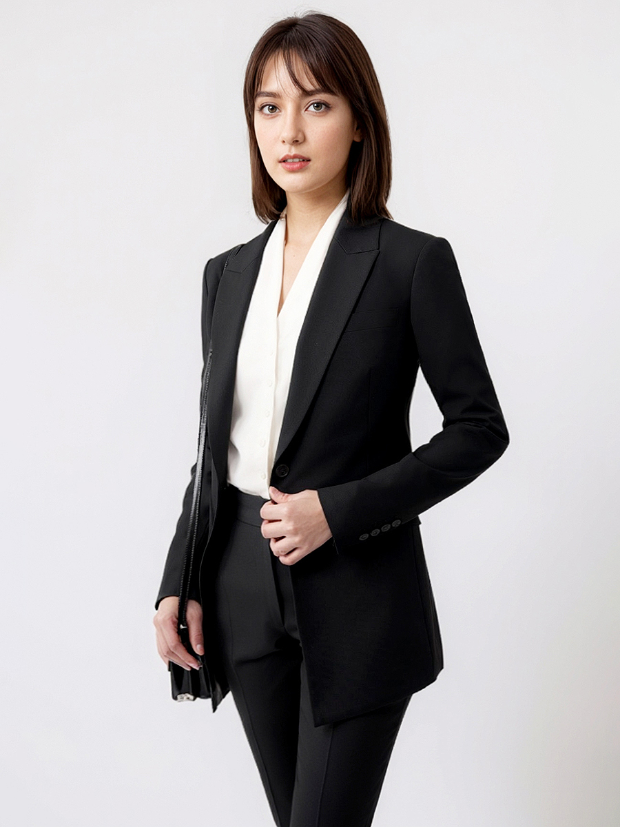 النساء الدعاوى مجموعة السترة ب - مراجعة Women Formal Wear With Black Blazer وسعره
