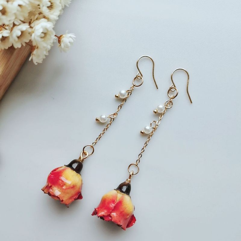 أقراط أنيقة من الورد الخالد مع - مراجعة Pearl Earring Stud وسعره