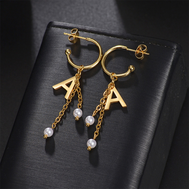 Auxauxme مخصص اسم أقراط الفولا - مراجعة Pearl Earring Stud وسعره