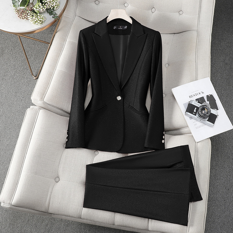 مكتب السيدات بدلة بناطيل رسمية - مراجعة Women Formal Wear With Black Blazer وسعره