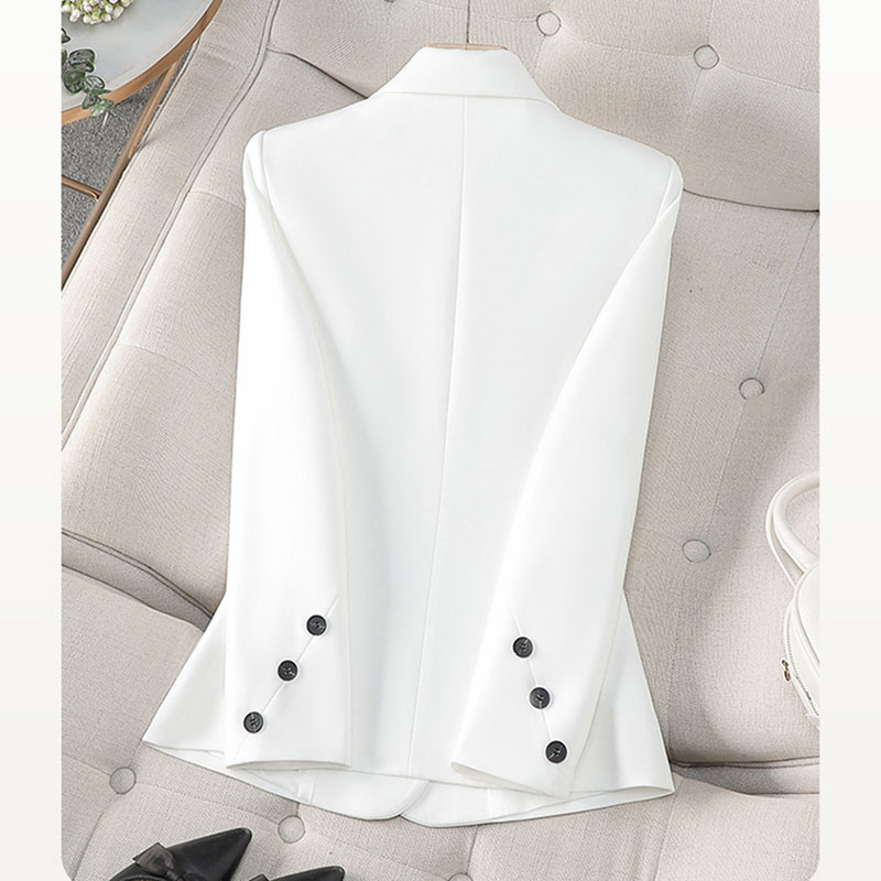 2025 جديد ربيع الخريف أبيض أسو - مراجعة Women Formal Wear With Black Blazer وسعره