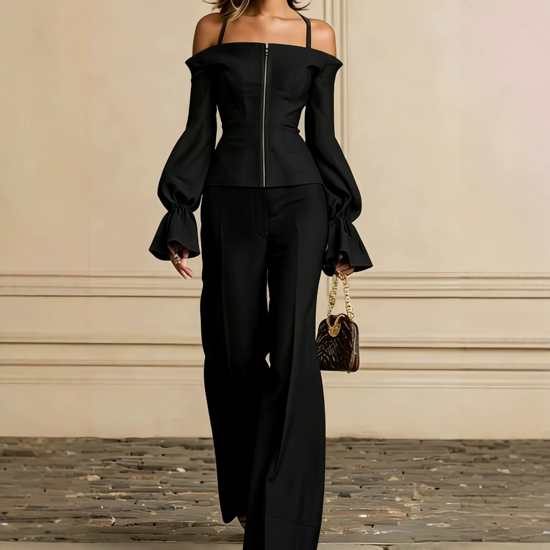 طقم بنطلون من قطعتين للنساء، ب - مراجعة Female Formal Wear وسعره