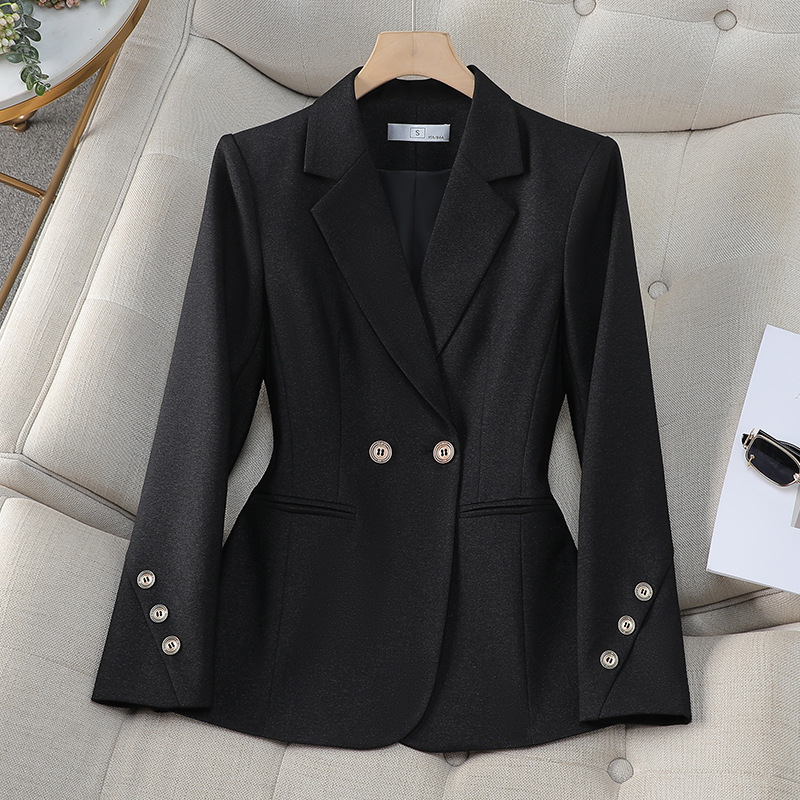 سترة نسائية مزدوجة الصدر بلون  - مراجعة Women Formal Wear With Black Blazer وسعره
