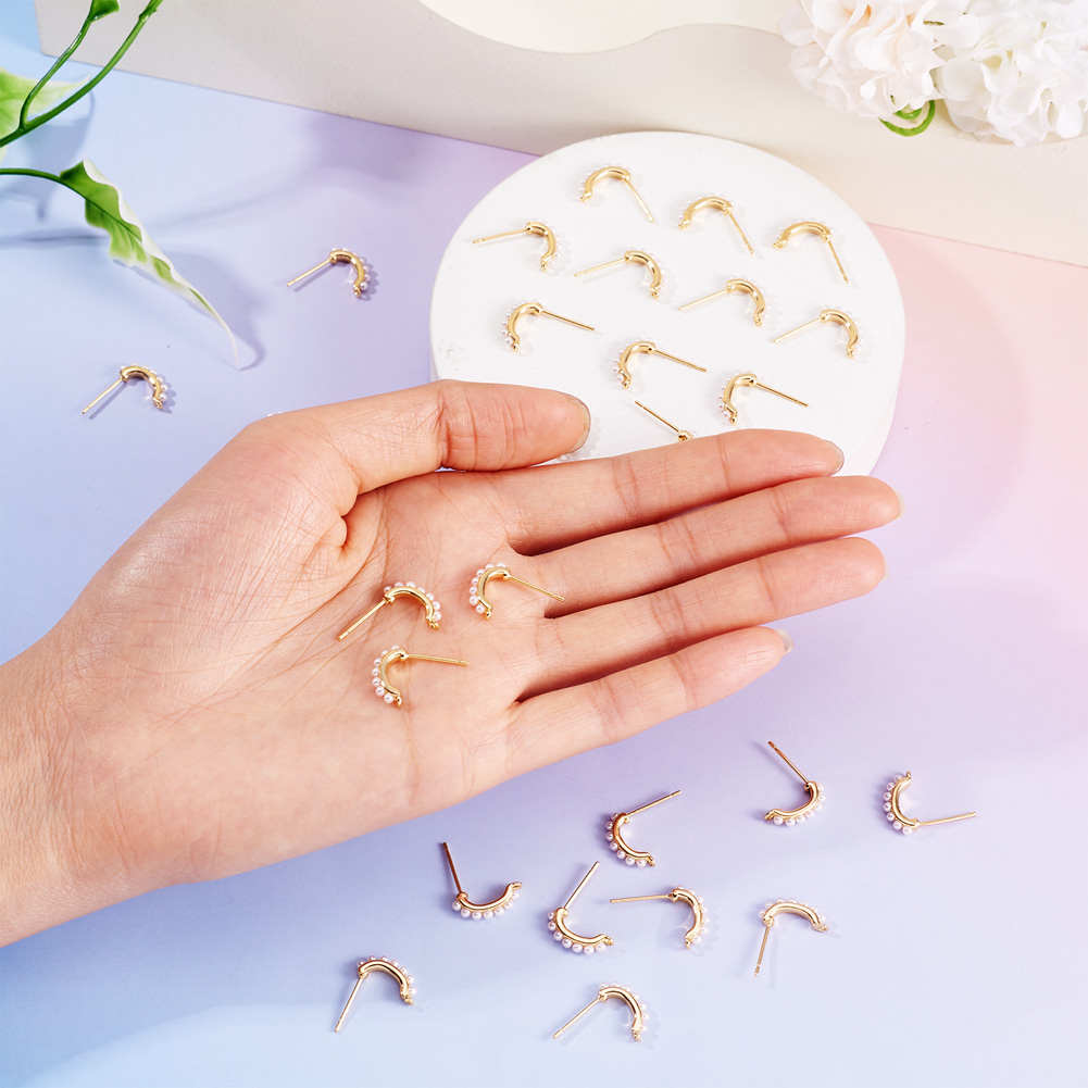 30 قطعة من قطع الأقراط النحاسي - مراجعة Pearl Earring Stud وسعره