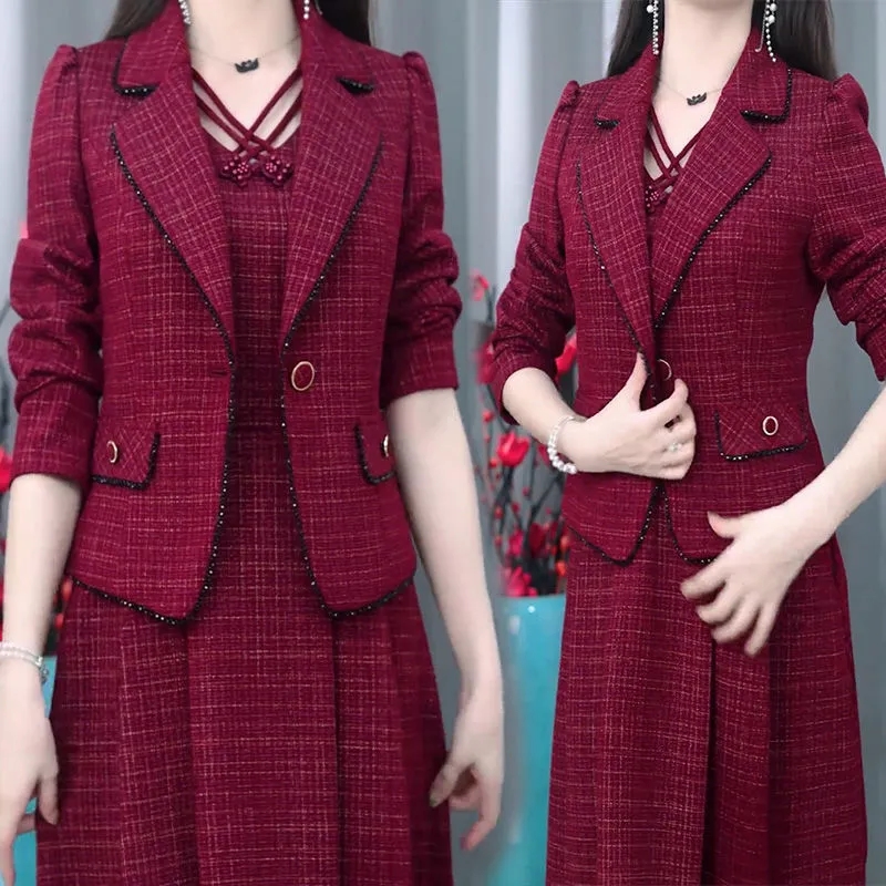 معطف وسترة أنيق وفستان طويل را - مراجعة Women Formal Wear Set وسعره
