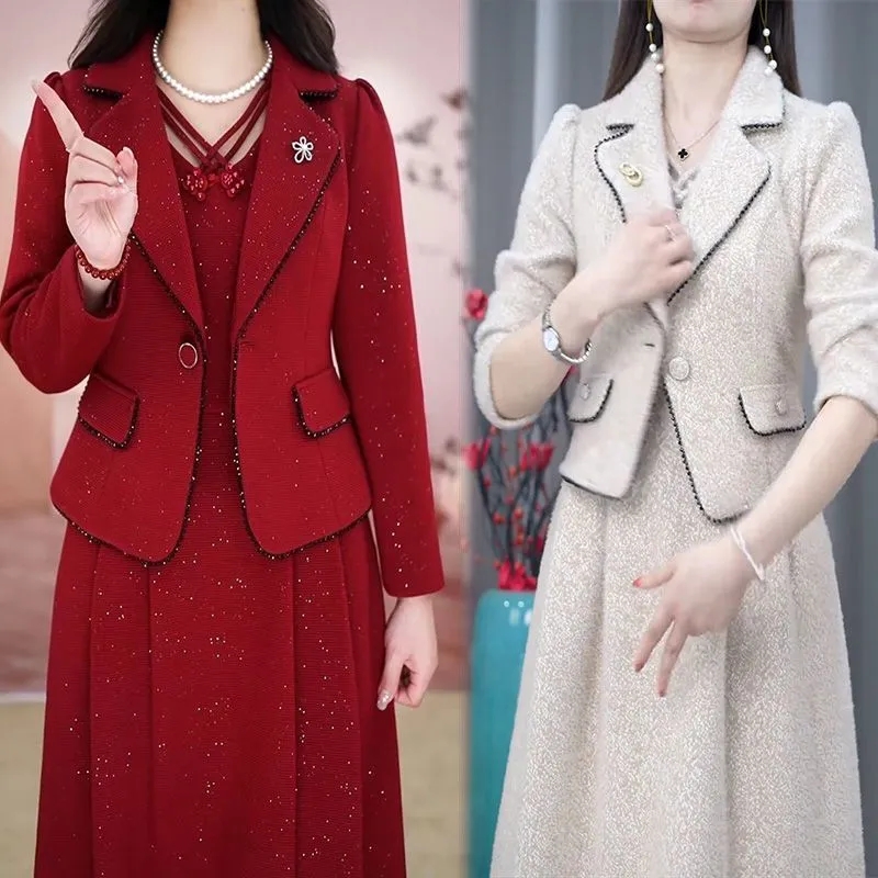 معطف وسترة أنيق وفستان طويل را - مراجعة Women Formal Wear Set وسعره