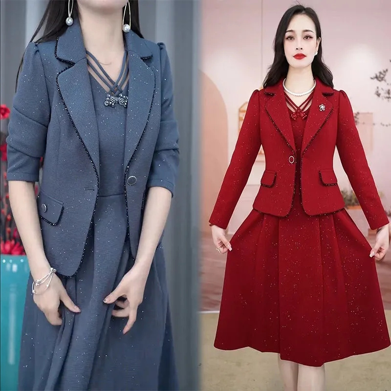 معطف وسترة أنيق وفستان طويل را - مراجعة Women Formal Wear Set وسعره