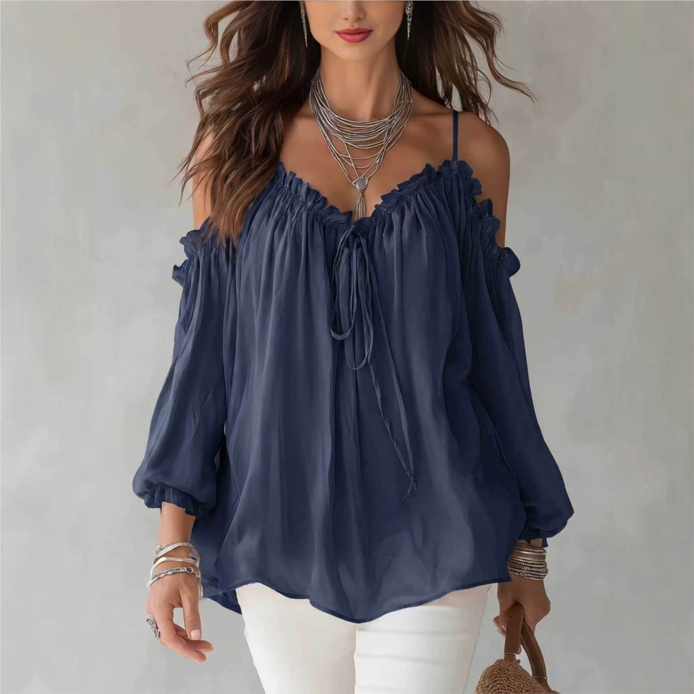 بلوزة أنيقة بكتف مكشوف وياقة V - مراجعة Women'S Formal Wear Blouse وسعره