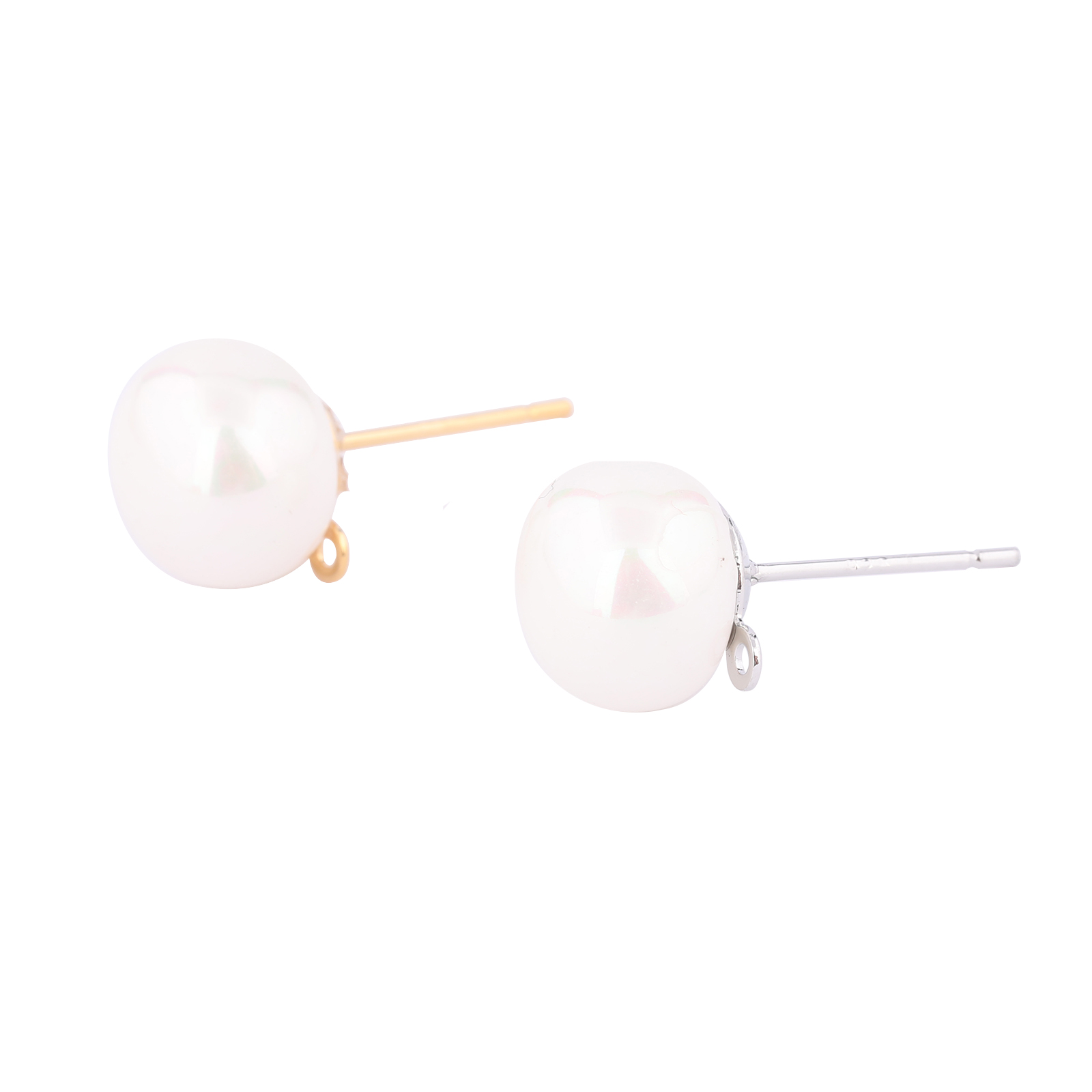 10 قطعة النحاس الأبيض K مطلية  - مراجعة Pearl Earring Stud وسعره